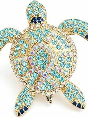 NEW Sea Turtle Brooch Elegant Pin Charm Jewelry Ocean Accessory Beach Summer